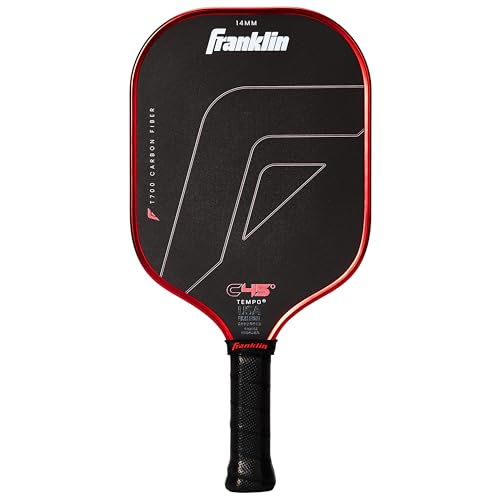 Franklin Sports PRO Pickleball Paddles – C45 Carbon Fiber Series - Official USAP + UPA Approved – Pro Player Design - color: Tempo |Electric Red, size: 14 mm