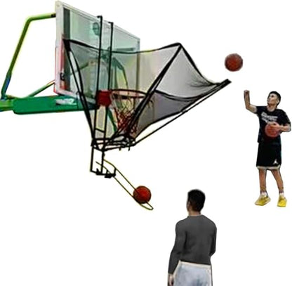 Wall Mounted Basketball Hoop Rebounder Return Attachment Shot Returner Shooting Trainer for Indoor Outdoor Return/Basketball