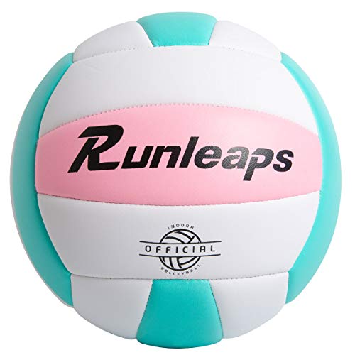 Runleaps Volleyball, Waterproof Indoor Outdoor Volleyball for Beach Game Gym Training (Official Size 5)