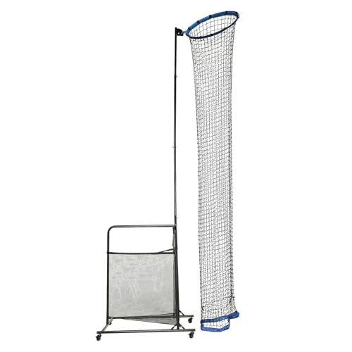 Volleyball Training Net with Ball Bag,Setter Target Net Rebounder,Practice Serve Spike Collect System,Adjustable Height Indoor Outdoor Solo Aid,Foldable Cart Storage for Club School Home Drills