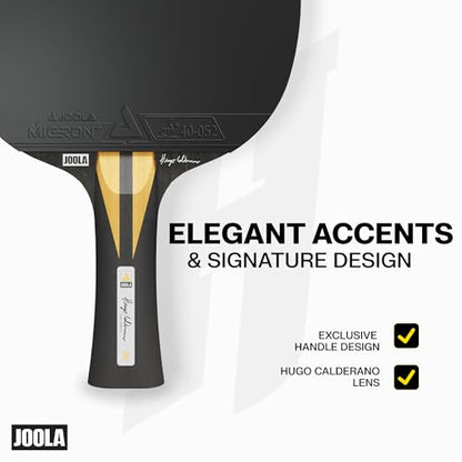 JOOLA Infinity Carbon Professional Ping Pong Paddles - Ergonomic Comfort Grip - ITTF Approved Rubbers - Professional Ping Pong Paddle for Advanced Control & Speed - Table Tennis Racket - color: Hugo Calderano Exclusive