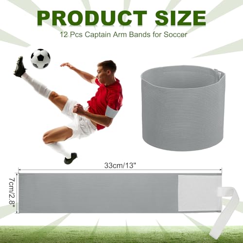 PATIKIL Soccer Captain Armband, Captain Arm Bands for Soccer Elastic Captain Arm Band Sports Captain Armbands for Youth Adult Football Team Training - color: Light Grey