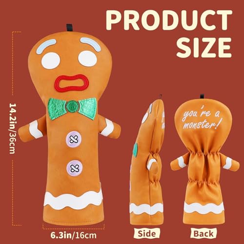 Funny Golf Club Head Cover Driver Headcover Fairway Wood Headcover Hybrid Club Head Cover Brown Monster Cookie - style: Custom Driver