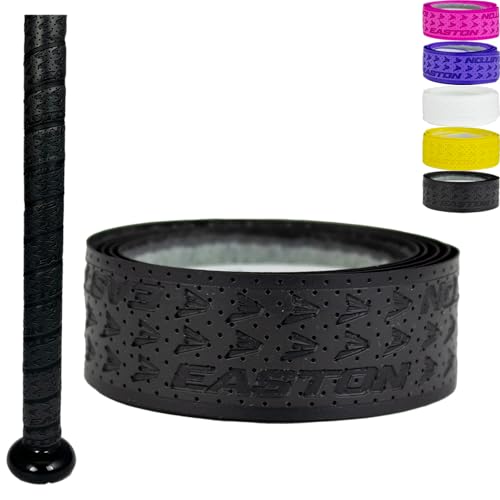 Easton | 1.10mm / 1.80mm FlowTack Bat Grip | Baseball / Softball | Multiple Colors - color: Black, size: 1.80mm | Standard Thickness | All Bats
