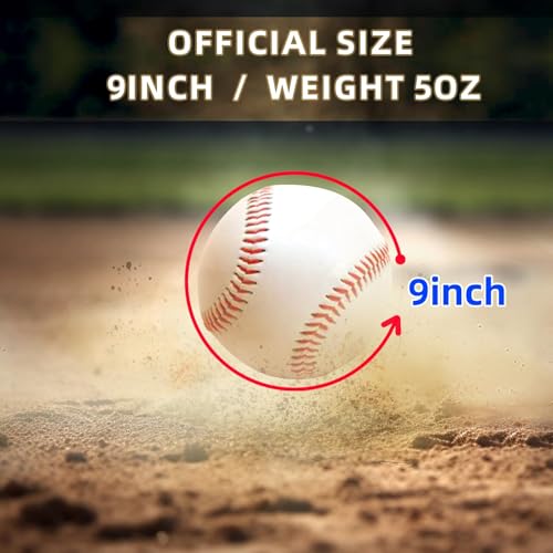 Unmarked Adult Baseballs, Standard Practice Baseball Size 9 Inch, Blank Baseballs Tball Balls for High School League Training, Pitching, Throwing and Autograph (2Pack, 4 Pack, 12 Pack) - style: 2 Pcack Baseballs