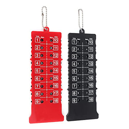 Golf Score Counter Portable Compact 18 Hole Scoreboard Black Red for Golf Stroke Putt