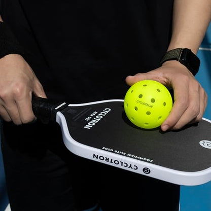 cyclotron P-40 Outdoor Pickleball Balls – USAPA Approved Pickleballs, 40-Hole Precision Design, High Visibility, Durable Seamless HDPE Construction, 3/6 Pack