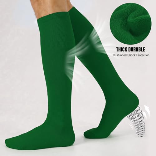 XZQTIVE Baseball Softball Socks and Baseball Softball Belt Combo Set Knee-High Soccer Socks for Kids Youth Adult - color: Green, size: Kid