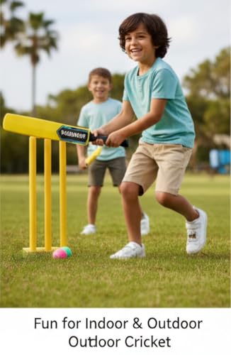 Plastic Fiber Cricket Bat for Kids Safe & Sturdy for Indoor/Outdoor Use