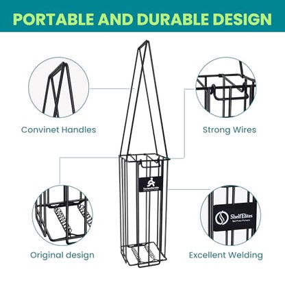 Tennis Ball Hopper, Portable Pickleball Ball Basket for Pickup, Storage & Training (Small)