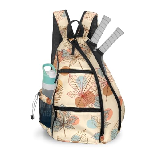 Pickleball Bag Fall Maple Leaves Pickle Ball Backpack for Women Men Premium Lightweight Crossbody Sling Bag Sports Backpack for Pickleball Paddle Tennis - color: Fall Maple Leaves