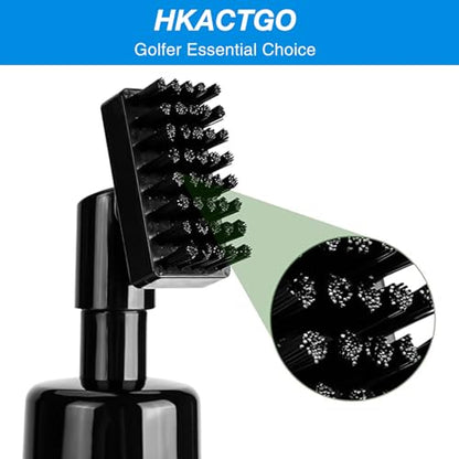 Golf Club Cleaner Brush with Spray Bottle, Holds 5 oz Water Portable Golf Cleaning Tool Gadgets and Groove Cleaner Kits that,Greener