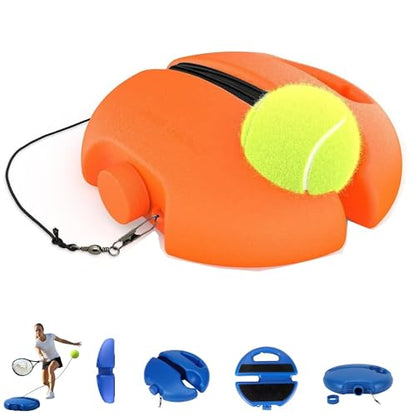HISKI Tennis Balls Training Baseboard, Tennis Rebounder with Weighted Base, Tennis Trainer Balls with String, Tennis Trainer Rebound Ball Set, Solo Practice Reaction Kit/Ball - color: Orange*1PC