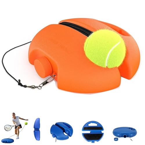HISKI Tennis Balls Training Baseboard, Tennis Rebounder with Weighted Base, Tennis Trainer Balls with String, Tennis Trainer Rebound Ball Set, Solo Practice Reaction Kit/Ball - color: Orange*1PC