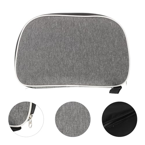 Happyyami Table Tennis Racket Case Portable Paddle Bag Gray Fan Shape Table Tennis Paddle Holder Storage Zipper Bag for Training and Travel