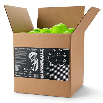 Cannonballz Outdoor Pickleball Balls, Official Ball of the UPL, Durable 40 Hole Seamless, USAPA Approved Tournament Balls for Training and Competition - size: 100 Pack
