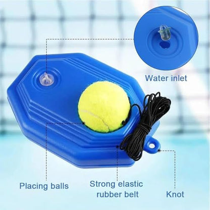 Tennis Ball Training Baseboard, Trainer Rebounder Round Rectangular Ball with Practice Elastic Strings Rope, Multifunction Tennis Practice Rebounder for Beginner Adult Home