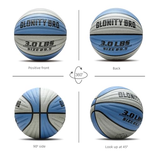 Weighted Basketball Non-Slip 28.5"/29.5", 2.2LBS/3LBS, Outdoor/Indoor Heavy Training Ball, Used to Increase Strength