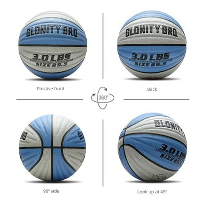 Weighted Basketball Non-Slip 28.5"/29.5", 2.2LBS/3LBS, Outdoor/Indoor Heavy Training Ball, Used to Increase Strength