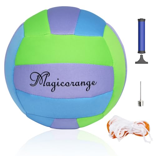 Magicorange Soft Indoor Volleyball, Official Size 5 Soft Touch Volleyballs Colorful Training Silent Volleyballs Quiet Volleyball Gifts for Indoor