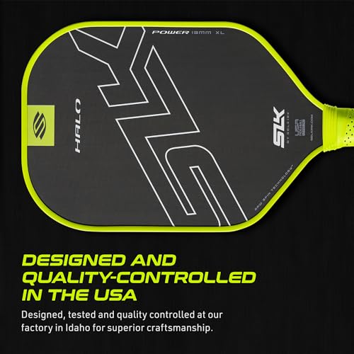 Selkirk Sport SLK Halo Raw Carbon Fiber Pickleball Paddle | Power, Pro and Control Pickleball Paddles | T700, 18K Ultraweave, Aramid Fiber LinkWeave | Designed & Controlled in USA - color: Power | Green | 2025, size: XL (Elongated Shape)