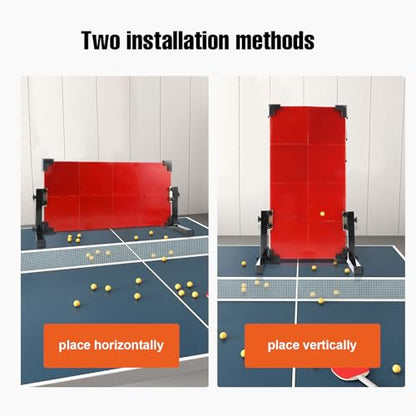 Table Tennis Rebound Board Rebounder with 8 Rubbers, Improved 2nd Generation Pingpong Return Board Self Training Equipment, Strong Steel Frame & Wheels (Stand Model) - style: 60 x 33cm - Table Model