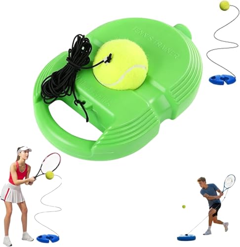 2026 Tennis Balls Training Baseboard,Tennis Trainer Balls with String, Tennis Rebounder with Weighted Base, Portable Tennis Trainer for Home, Tennis Practice Kit for Backyard - color: Green_1pcs