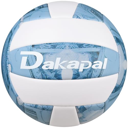 Dakapal Soft Volleyball Official Size 5 Volleyball Ball for Youth Beginners for Indoor Outdoor Beach Pool Water Training - color: Blue and White