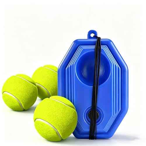 Tennis Trainer Set Tennis Practice Rebounder with String Solo Tennis Buddy Practice Equipment Several Replacement Rebound Balls Portable Tennis Practice Equipment for Adults & Kids - color: Blue
