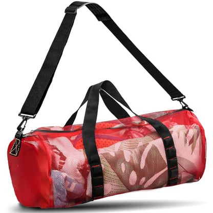 KOKKOYA Diving Scuba Surfing Snorkeling Dive Mesh Beach Bag Duffle Bags with Zipper and Adjustable Shoulder Strap 43L and 113L Options for Travel Fitness Camping Swim Gym Gears Balls