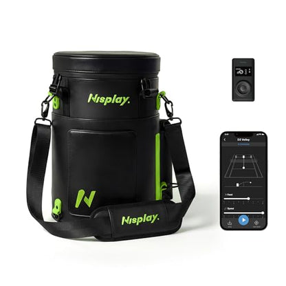 L1 Tennis Ball Machine, Ultra Light 6KG Backpack Design, Dual Control via APP & Remote, up to 50 Balls Capacity, 2–3 Hours Battery Life,Adjustable Speeds & Oscillating - color: Black