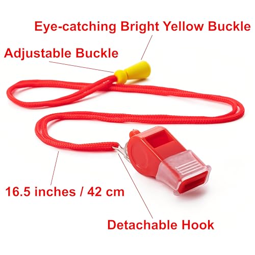 12 Packs Sports Whistles with Lanyard, for Coaches, Referees and Officials