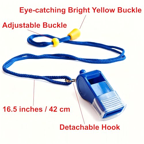 12 Packs Sports Whistles with Lanyard, for Coaches, Referees and Officials - color: Blue