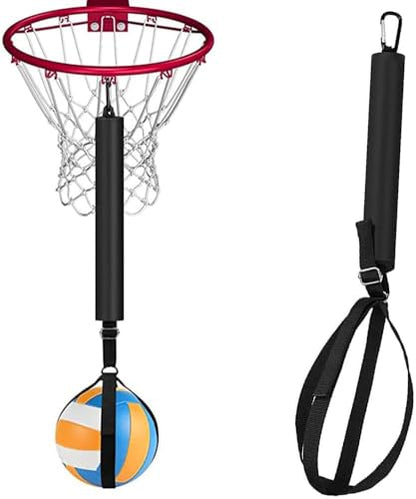Volleyball Spike Trainer – Removable Solo Spike Practice Kit with Adjustable Handle and Metal Hook, Hitting Trainer for Beginners to Learn Serving and Spiking Skills, Home Backyard Training