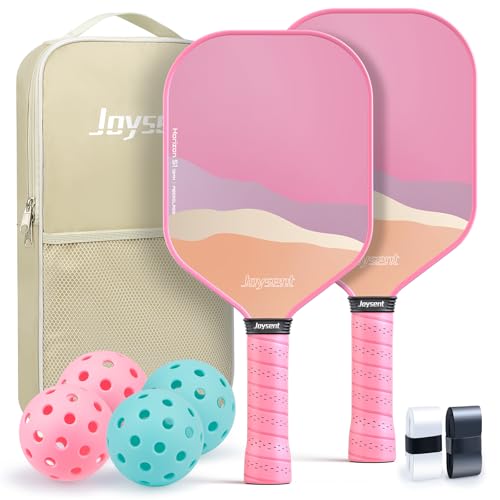 Pickleball Paddles Set of 2, Lightweight Pickleball Racket for Beginner, USAPA Approved Fiberglass Surface Pickleball Set with Non-Slip Comfort Grip