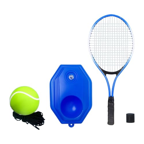 Solo Tennis Trainer,Solo Training Device Professional Park Solo Tennis Training Tool Self Practice for Women Men Kids Adults - color: Blue Racket, size: for Kids