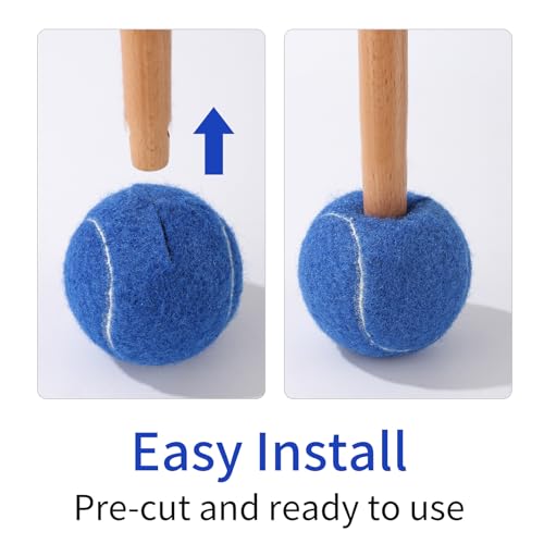 ZIYIZE PreCut Walker Tennis Ball 6PCS Walkers Legs Universal Precut Glide Balls | Heavy Duty Long Lasting Felt Pad Glide Coverings (Blue) - color: Blue