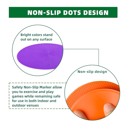 Spot Markers 4 Inch 9 Inch Non Slip Rubber Floor Markers Flat Field Cones Poly Dots for Soccer Basketball Sports Speed Agility Training and Drills - style: 9inch 27pcs