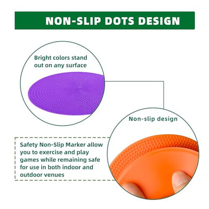 Spot Markers 4 Inch 9 Inch Non Slip Rubber Floor Markers Flat Field Cones Poly Dots for Soccer Basketball Sports Speed Agility Training and Drills - style: 9inch 27pcs