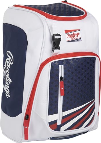 Rawlings | FRANCHISE Backpack Equipment Bag | Baseball/Softball | Rec/Travel | Multiple Styles - color: USA