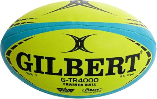 Gilbert G-TR4000 Rugby Training Ball – Hand Stitched with Patented Triangular Grip – Durable 3-Ply Waterproof Surface for College & Club Practice - color: Red, size: Size 3
