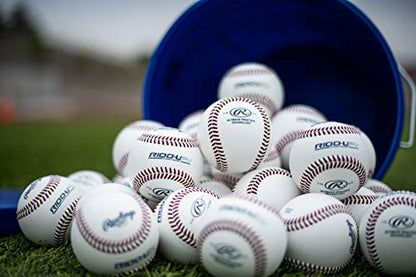 Rawlings | Ultimate Practice Baseballs | Youth/High School/College | Added Lifespan + Weather Resistant | Dozen & Bucket Options - color: White - Youth/Bucket of 30, size: Bucket of 30
