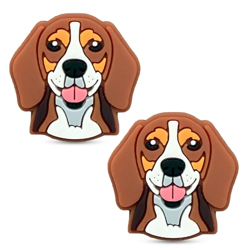 Tennis Racket Dampener - Cute Designs - Vibration & Noise-Reducing Tennis Shock Absorber for Racquets - Secure, Easy-Install Accessories for Players of All Levels - color: Beagle