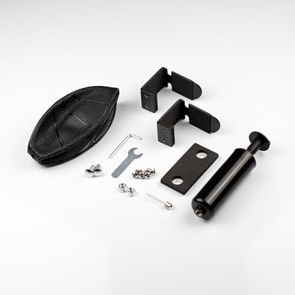 Mini Basketball Set, 9-Inch White Rim with Chain Net, Door Hooks, Ball and Pump - color: Black