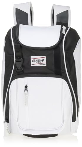 Rawlings | FRANCHISE Backpack Equipment Bag | Baseball/Softball | Rec/Travel | Multiple Styles - color: White/Black