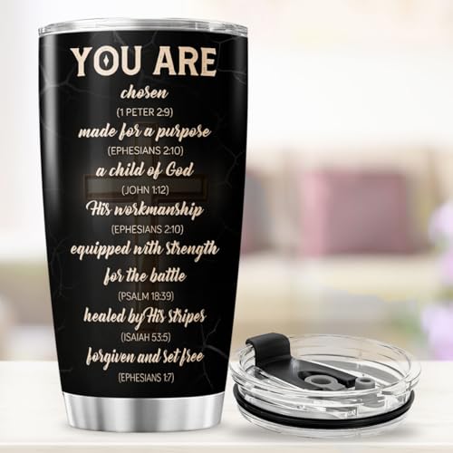 Christian Man of God 20oz Insulated Tumbler, Bible Verse Travel Mug with American and Cross, Religious Gift for Men, Spiritual Faith Cup for Dad, Husband, Pastor, Church - color: Christian American Flag