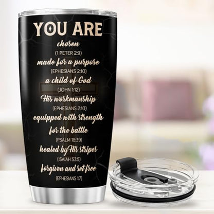 Christian Man of God 20oz Insulated Tumbler, Bible Verse Travel Mug with American and Cross, Religious Gift for Men, Spiritual Faith Cup for Dad, Husband, Pastor, Church - color: Christian American Flag