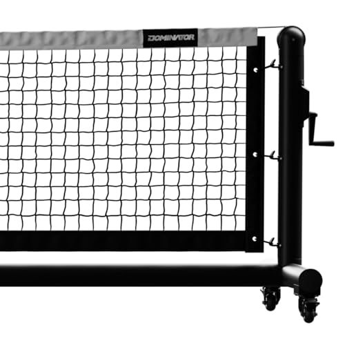 Dominator PRO Portable Pickleball Net - Heavy Duty USAPA Compliant Portable Regulation Pickleball Net - Indoor/Outdoor Aluminum Rust Proof Frame w/Adjustable Net Tension & Locking Wheels - style: Black