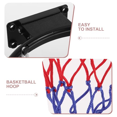 1 Set 9.8inch Basketball Rim - Replacement Breakaway Wall-Mounted Basketball Net with Hoop - Indoor Sport Goal Over The Door for Indoor Outdoor Playroom Or Living Room