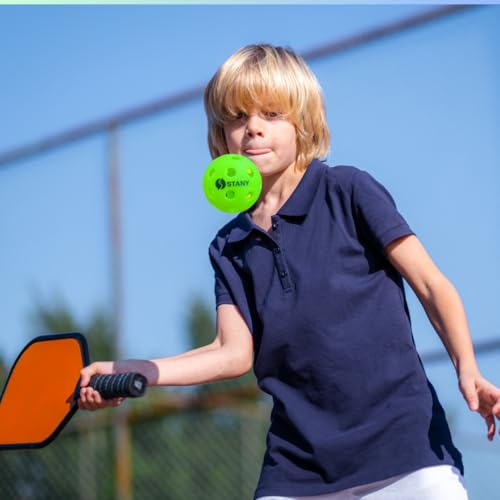 STANY Night Play Pickleball Balls (Updated 2026 Model)– LED Pickleball, Glow in the Dark, Lighted, USAPA Size, 40-Hole, Indoor/Outdoor, Beginner/Competitive, Gift, Green, 6 Pack, 3 Extra Batteries